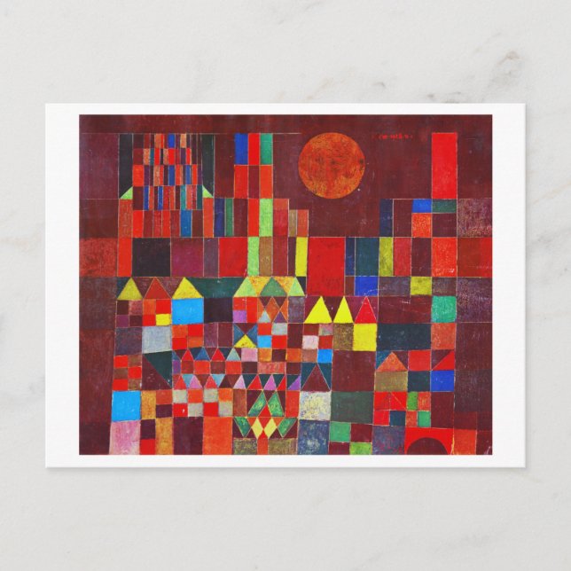Schloss und Sonne, Paul Klee Postkarte (Vorderseite)