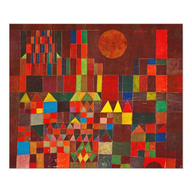 Schloss und Sonne von Paul Klee Fotodruck (Vorne)