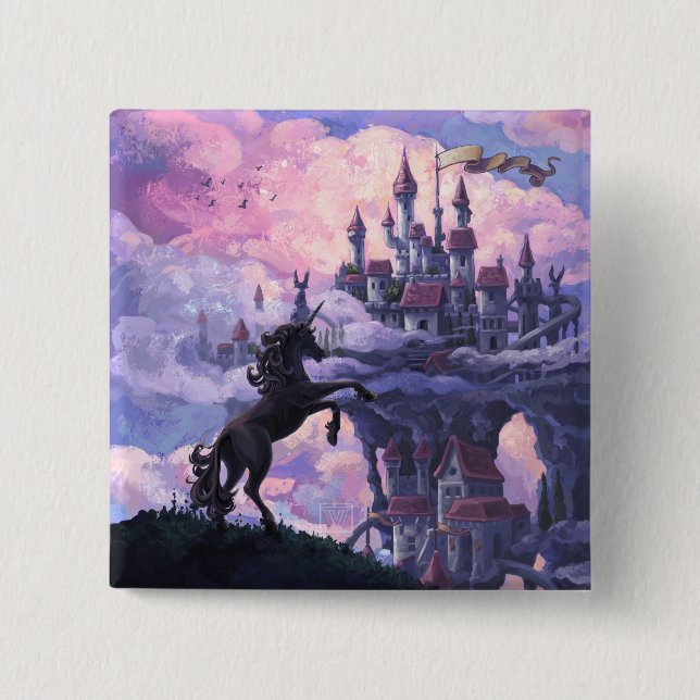 Schloss Unicorn Button (Vorderseite)