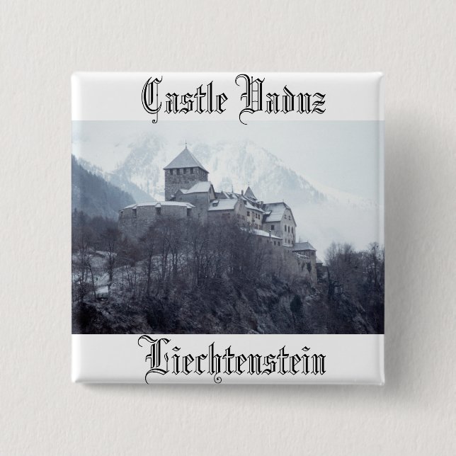Schloss Vaduz Liechtenstein Button (Vorderseite)