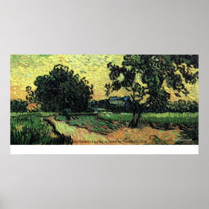 Schloss von Auvers Landschaft bei Sonnenuntergang  Poster