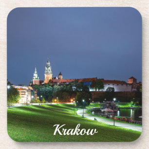 Schloss Wawel in der Nacht in Krakau, Polen Getränkeuntersetzer