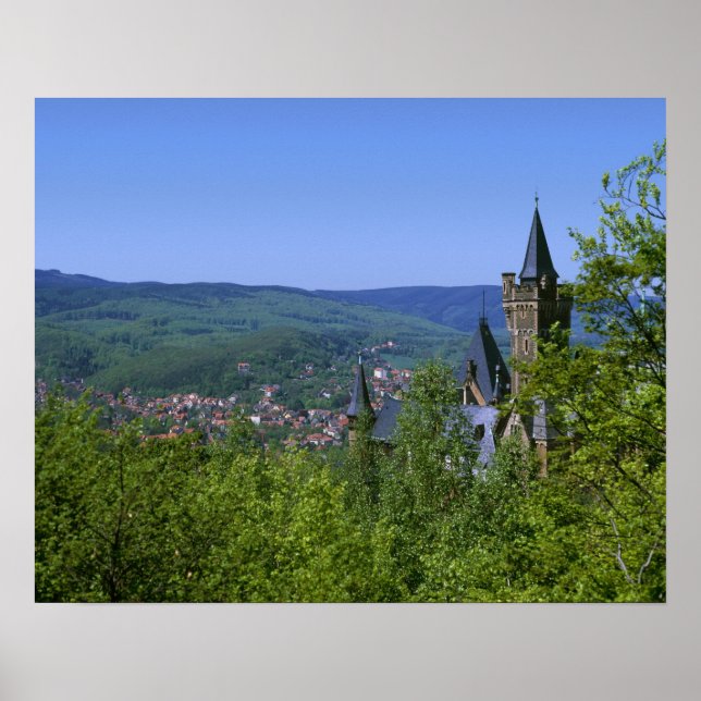 Schloss, Wernigerode, Sachsen Anhalt, Deutschland Poster (Vorne)