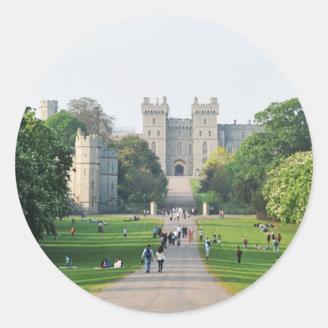 Schloss Windsor Runder Aufkleber (Vorderseite)