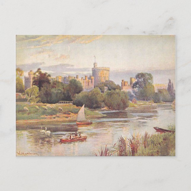 Schloss Windsor und Themse 1910 Postkarte (Vorderseite)