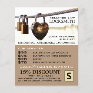 Schlösser, die auf Seil hängen, Schlosserwerbung Flyer