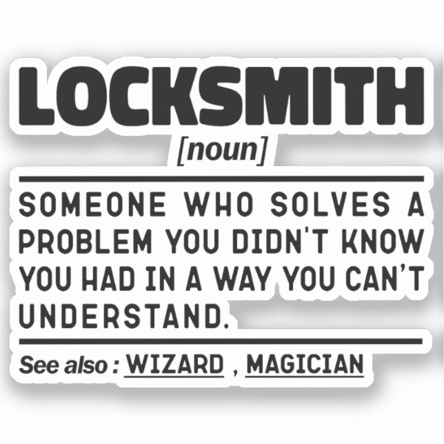 Schlossermeister Noun Aufkleber (Vorderseite)