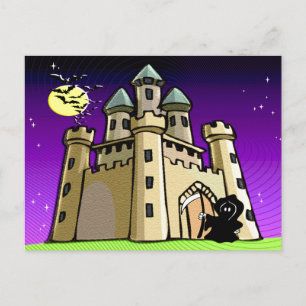Schlossfledermäuse und Sensenmann an der Schlosstü Postkarte