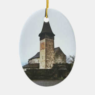 Schlosskirche von Spiez, die Schweiz - Verzierung Keramikornament