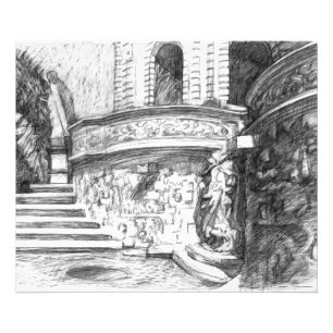 Schlosspencilart Monochrome Schwarz & Weiß Fotodruck