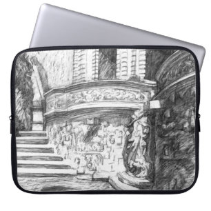 Schlosspencilart Monochrome Schwarz & Weiß Laptopschutzhülle