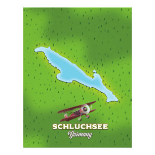 Schluchsee Deutschland Karte Reiseplakat Fotodruck