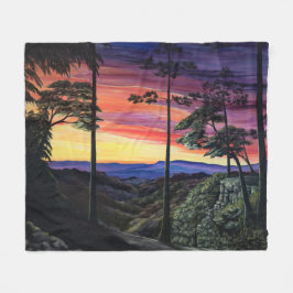 Schlucht am Sonnenuntergang Fleecedecke