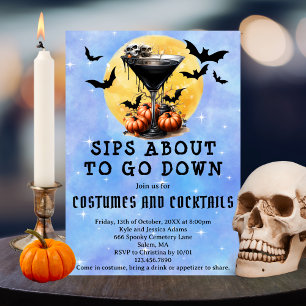 Schluck geht gleich runter Martini  Halloween Part Einladung