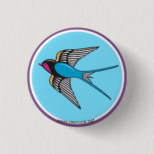 Schlucken am blauen Himmel Button
