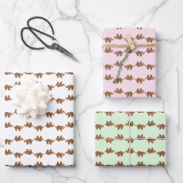 Schlucken in einem Süße Tier mit mehreren Farben Geschenkpapier Set