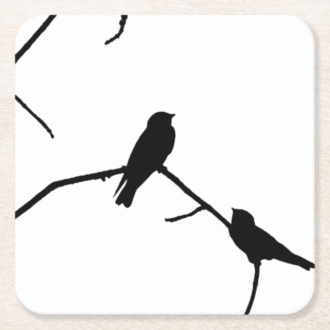 Schlucken oder Schwimmen Silhouette Love Bird Watc Rechteckiger Pappuntersetzer (Vorderseite)