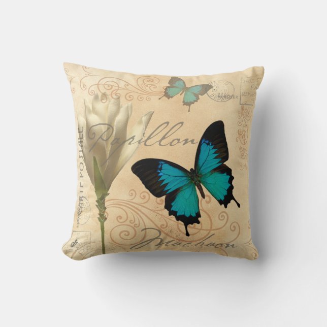 Schlucken Schwanz Aquamarin Papillon Postal Pillow Kissen (Vorderseite)