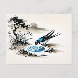 Schlucken Sie das Trinkwasser in einem Strom in ch Postkarte