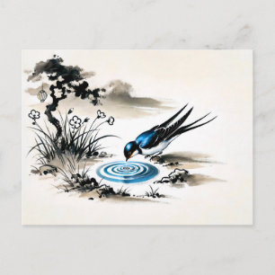 Schlucken Sie das Trinkwasser in einem Strom in ch Postkarte