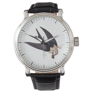 Schlucken Sie den Schwanz Hawk mit Snake Vintag Au Armbanduhr