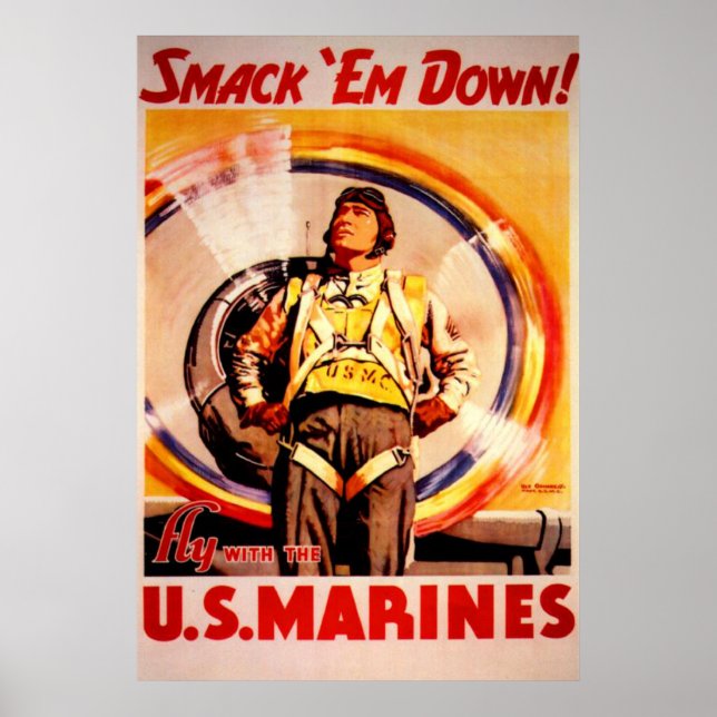 Schlucken Sie 'Em Down!-US Marines! Poster (Vorne)