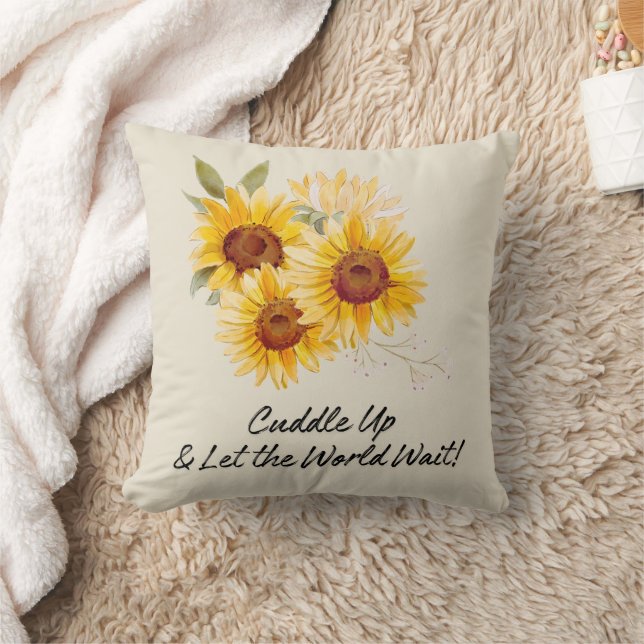 Schlucken Sie sich mit Sonnenblumen Kissen (Decke)
