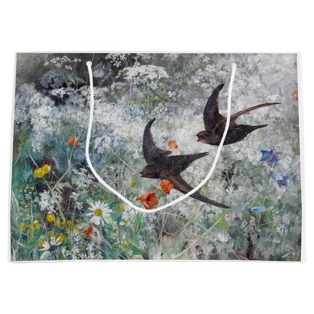 Schlucken und Blume Field, Bruno Liljefors Große Geschenktüte (Vorderseite)
