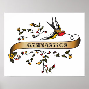 Schlucken und Rollen mit Gymnastik Poster
