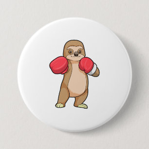 Schlucken wie Boxer mit Boxhandschuhen Button