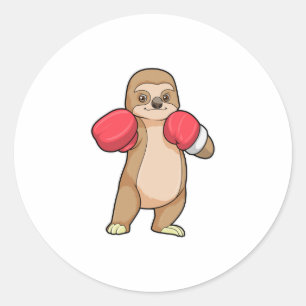 Schlucken wie Boxer mit Boxhandschuhen Runder Aufkleber