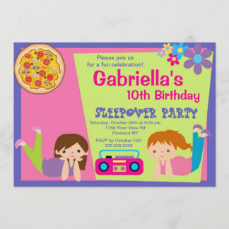 Schlummer-Party-Spaß-Geburtstags-Einladung Einladung