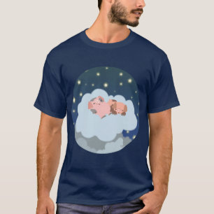 Schlummernder Ferkel-Cartoon T - Shirt