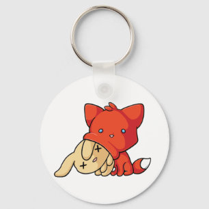 SCHLUP Fox, der Kaninchen isst Schlüsselanhänger