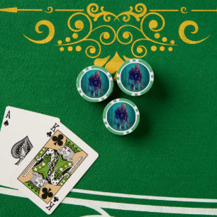 SchlupfrigerJoe furchteinflößende Zombie-Figur iso Pokerchips