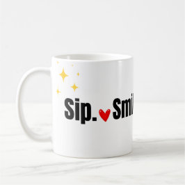 Schlürfen. Lächeln. Wiederholen. Hübsche Typografi Kaffeetasse