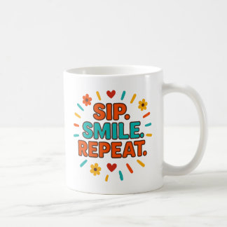 Schlürfen. Lächeln. Wiederholen. – Minimalistische Kaffeetasse
