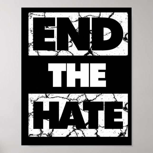Schluss mit dem Hass ohne schikanöse rassistische  Poster (Vorne)