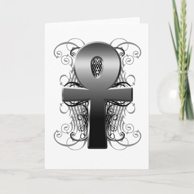 "Schlüssel des Lebens (Ankh) "in der Chrom-leeren Karte (Vorderseite)