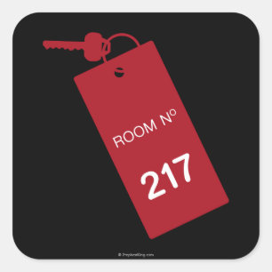 Schlüssel des Raum-217 Quadratischer Aufkleber