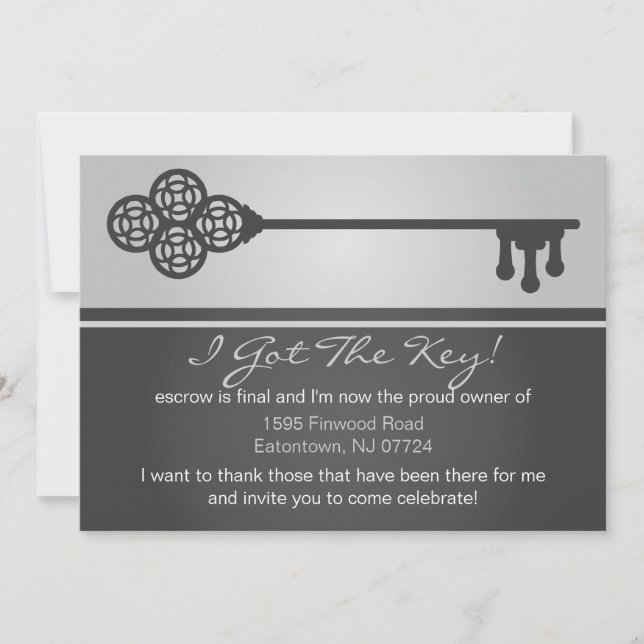 Schlüssel - Einladung des neuen Hauses (Vorderseite)