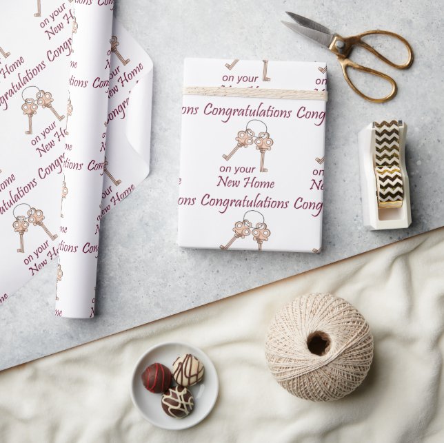 Schlüssel für neue Zuhause Geschenkpapier (Kunsthandwerk)