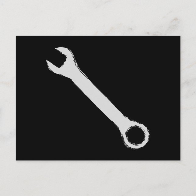 Schlüssel. Grau und Schwarz. Spanner. Postkarte (Vorderseite)