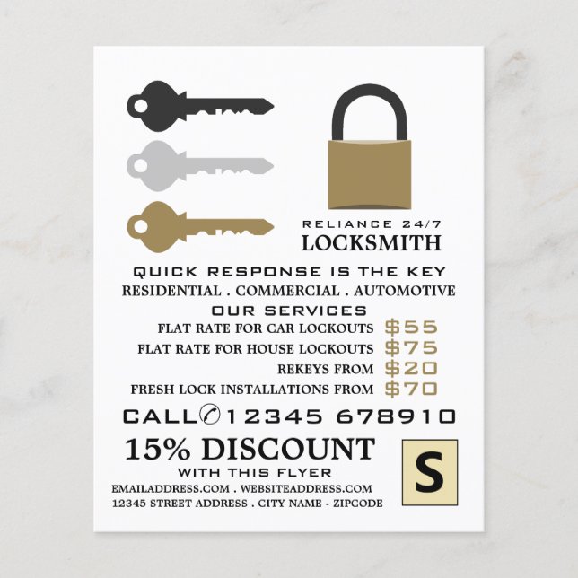Schlüssel & Schloss, Schlosserwerb-Flyer Flyer (Vorne)