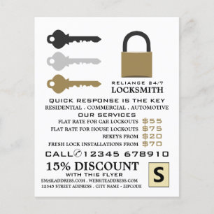 Schlüssel & Schloss, Schlosserwerb-Flyer Flyer