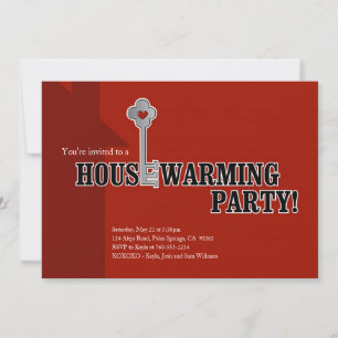 Schlüssel und Herz, Party zur Haushaltserwärmung Einladung