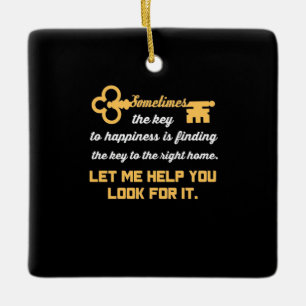 Schlüssel zu Ihrem neuen Haus Keramikornament