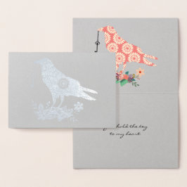 Schlüssel zu meinem Herz rosa Blumenvogel Custom R Folienkarte