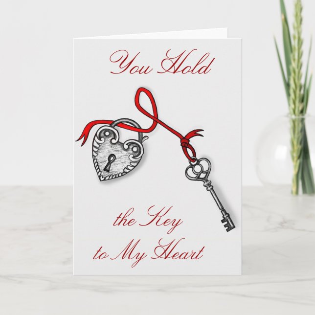 Schlüssel zu meinem Herzen Feiertagskarte (Vorderseite)