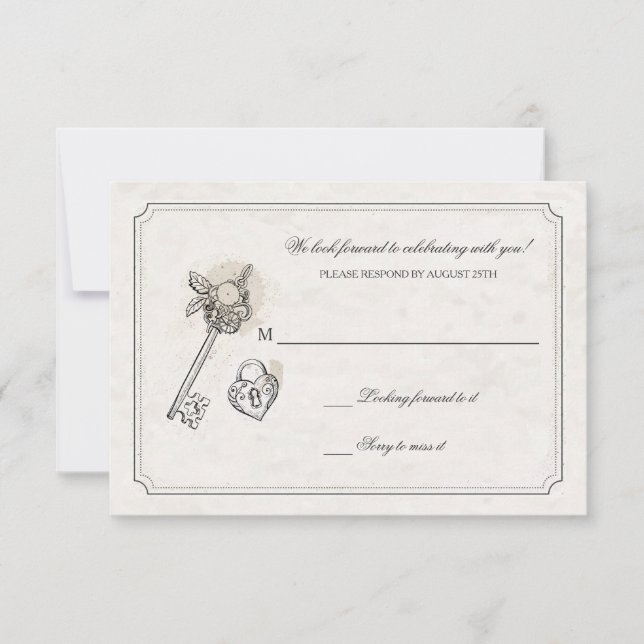 Schlüssel zu meinen Herz-Kreislauf-Karten RSVP Karte (Vorderseite)